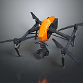 Professional Orange And Black Quadcopter Drone With High Definition Camera 3d model