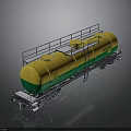 Yellow and Green WITRON Tank Train Car with Ladder and Top Platform