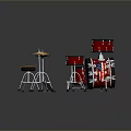 Complete Drum Set With Drums Cymbals Stool And Metal Stands Equipment