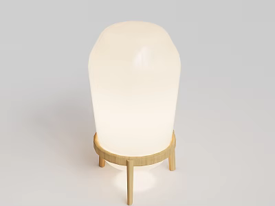 Elegant Modern Outdoor Light With White Lampshade And Gold Stand Design 3d model