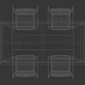 Modern Table And Chair Set With Metal Frame Fabric Seats And Minimalist Design
