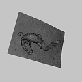 Realistic Crocodile Sculpture Lying On Sandy Surface With Detailed Textured Skin