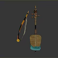 Traditional Ethnic Musical Instrument With Colorful Decorative Elements And Wooden Body
