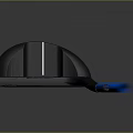 Black Golf Putter With Blue Shaft And Brand Logo Design