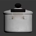 Stainless Steel Cooking Pot With Black Handles And Fitted Lid For Kitchen Use