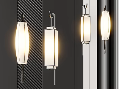 Modern Wall Lamp Design With Glass Shade And Metal Bracket On Dark Wall 3d model