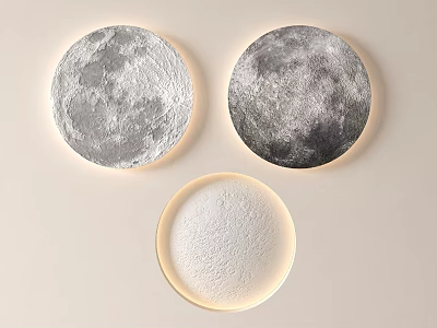 Modern Moon Shaped Wall Lamps With Various Phases For Ambient Lighting 3d model