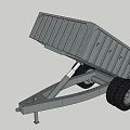 Heavy Duty Dump Trailer With Tilting Metal Bed And Large Wheels
