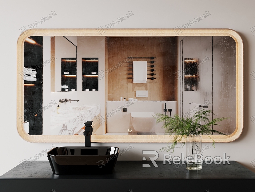 Modern mirror water mist touch bathroom mirror smart mirror model