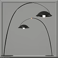 Stylish Modern Black Floor Lamps with Arched Arms and Dome Shades