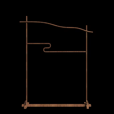 Modern Minimalist Metal Clothes Hanger With Sleek Line Structure For Home Wardrobe 3d model