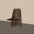 Minimalist Wooden Chair With Double Backrest And Flat Seat In Neutral Room