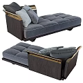 Gray Velvet Chaise Lounge With Plush Pillows And Metallic Armrests Modern Design