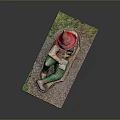 Game Movie Character Gnome With Red Pointed Hat White Beard Holding Book On Welcome Sign