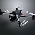 Black Industrial Drone Featuring Four Propeller Arms And Heavy Duty Body