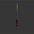Military Rocket Launcher With Red Barrel Green Projectile And Metal Sight
