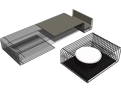 Elegant Modern Coffee Table With Black Metal Frame And Round Wood Top Design 3d model