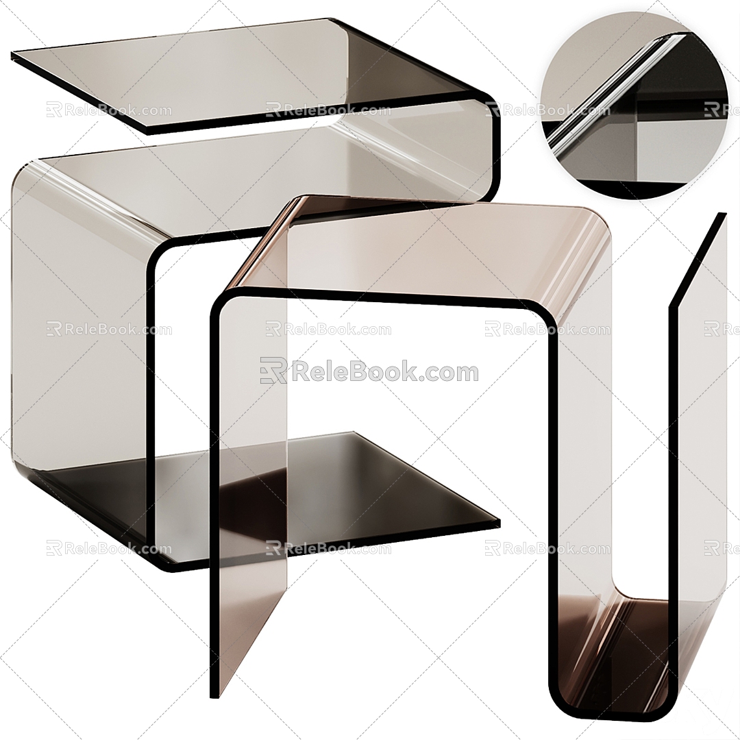 Modern glass side 3d model