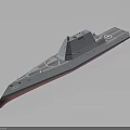 Modern Military Water Vessel Design with Hull Number 100 and Deck Markings