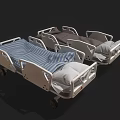 High Quality Mobile Medical Beds With Adjustable Side Rails And Washable Mattress Covers