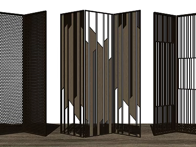 Modern Room Screens with Geometric Patterns for Decorative Interior Design 3d model
