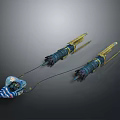 Car Suspension Components Featuring Yellow Black Shock Absorbers And Blue Parts