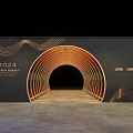 2024 International Design Week Archway With Golden Lines Black Background And Logos