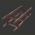 Iron frame large iron frame iron frame house factory industrial iron frame iron ladder rigid ladder work frame rigid scaffold 3d model