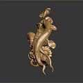 Golden Dragon Sculpture In Twisted Shape With Vertical Placement And Dark Background