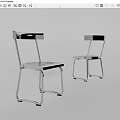 Modern Dining Chairs With Metal Frame And Black Seat Design