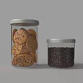 Clear Glass Jars Containing Chocolate Chip Cookies And Coffee Beans