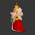 Cheerful Cartoon Character With Red Cape Golden Crown White Beard And Outstretched Arms