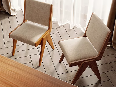 Modern Accent Chair With Wooden Frame And Comfortable Fabric Cushion For Living Room 3d model