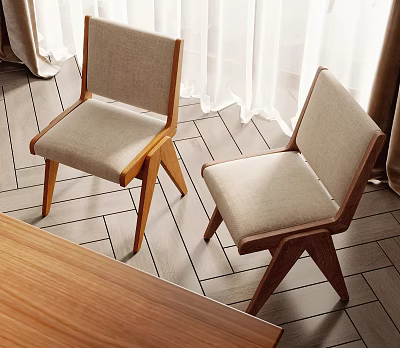 Modern Accent Chair With Wooden Frame And Comfortable Fabric Cushion For Living Room 3d model