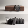 Modern Bed End Stool Bed End Stool Combination 3d model