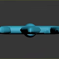 Iconic Game And Movie Character With Shiny Blue Metal Trident Weapon