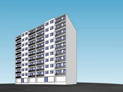 Modern Office Building Exterior Design With Multiple Floors Large Windows And Balconies 3d model