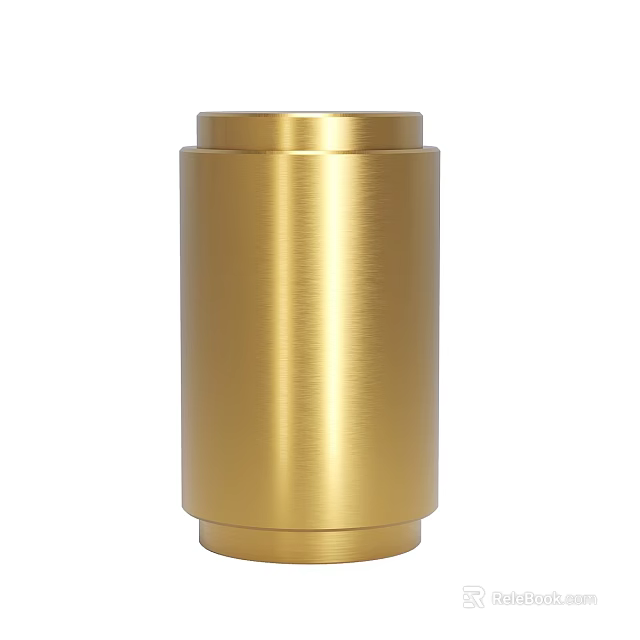 Golden Cylindrical Metal Curtain Accessories For Modern Curtain Rod Decoration 3d model 