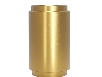 Golden Cylindrical Metal Curtain Accessories For Modern Curtain Rod Decoration 3d model