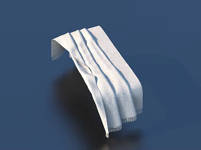 Soft White Cotton Towel Folded For Daily Household Living Use 3d model