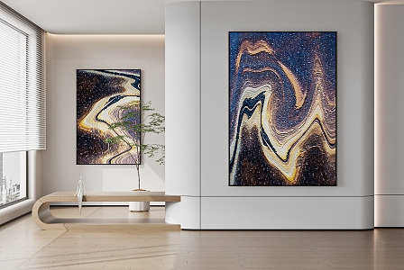 Abstract Painting Texture Painting High-end Art Hanging Painting Background Wall Hanging Painting 3d model