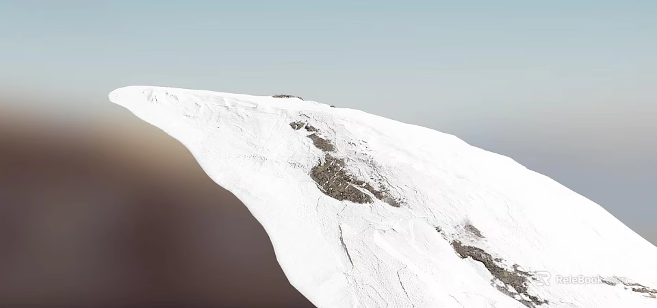 Road Facilities In Snowy Mountain Terrain With Clear Highway And Guardrails 3d model 