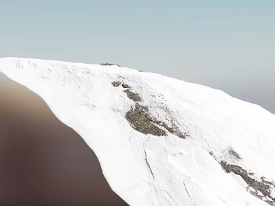 Road Facilities In Snowy Mountain Terrain With Clear Highway And Guardrails 3d model
