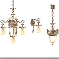 Vintage Chandeliers with Decorative Metal Frames Glass Shades and Classic Styles