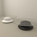Modern Coffee Table With Glass Top And White Black Base Design