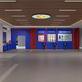 Beijing Aquarium Visitor Service Center Interior With Reception Desk Display Screens And Green Plants