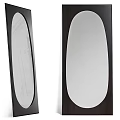 Modern Home Decor Featuring Two Unique Oval Mirrors With Black Frames 3d model