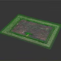 Square Ground Panel Structure With Gray Border And Dark Textured Surface