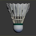 White Feathered Badminton Shuttlecock With Green Band And White Base Design