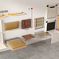 Modern Wall Mounted Home Storage Units With Various Designs And Materials 3d model